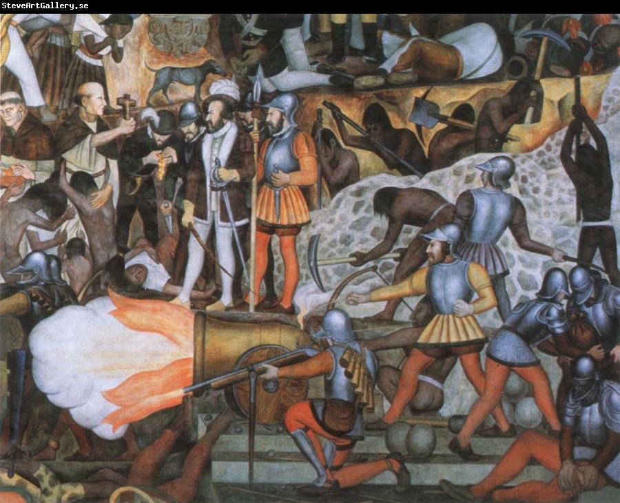 Diego Rivera the spanish conquest of mexico